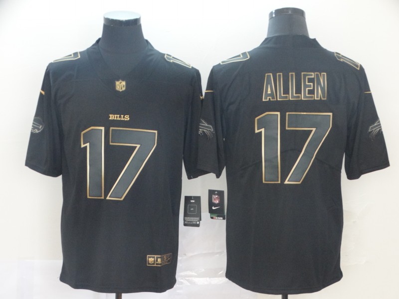 Men's Buffalo Bills #17 Josh Allen Black Authentic Jersey